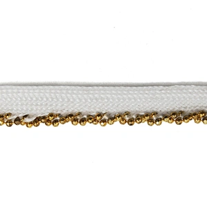 Wholesale Chain lace trim beaded 0.8 cm Sew-On lace trim Lace trimmings for clothes  Accessories Copper