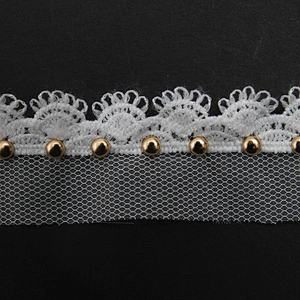 Wholesale 2.7cm Size Studs trim ribbon diy handmade costume dress sewing bead lace trim Design Rivets Trims