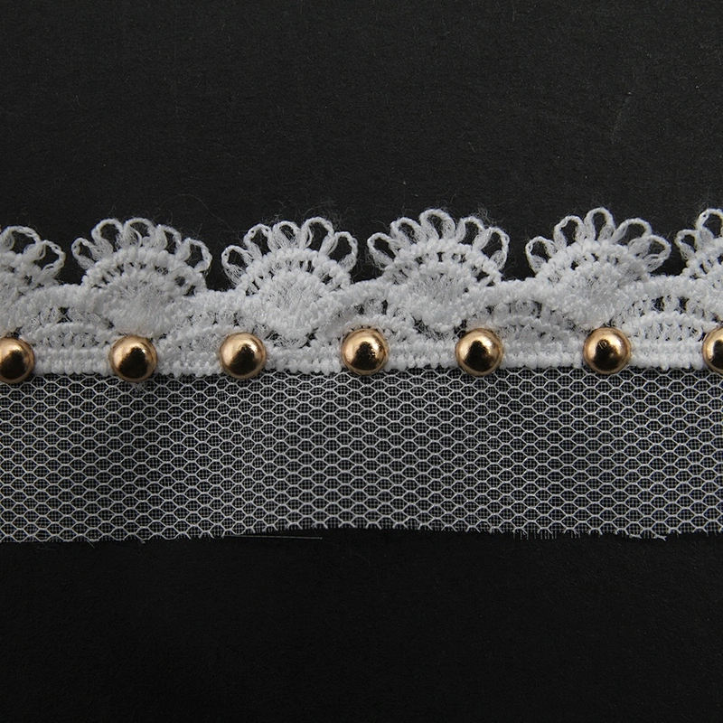 Wholesale 2.7cm Size Studs trim ribbon diy handmade costume dress sewing bead lace trim Design Rivets Trims