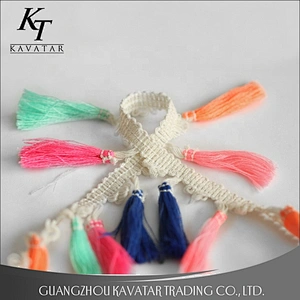 Kavatar Custom Colorful Wholesale Silk Tassel Fringe Trimming