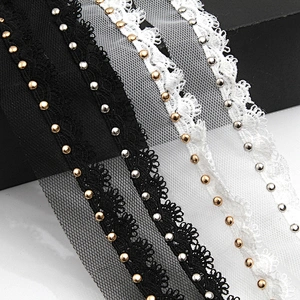 Wholesale 2.7cm Size Studs trim ribbon diy handmade costume dress sewing bead lace trim Design Rivets Trims