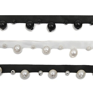 kavatar  wholesale new Handmade Bead lace Embroidered Tulle Trim wedding with Accessories Beads Crystals & Rhinestones