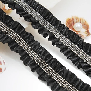 Wholesale Rhinestone by  Shoes Slippers Sandals Accessories upper for sandal women Cotton lace trim