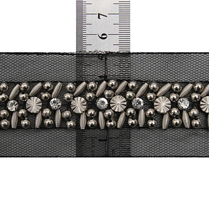 kavatar  wholesale new Handmade Bead lace Embroidered Tulle Trim wedding with Accessories Beads Crystals & Rhinestones