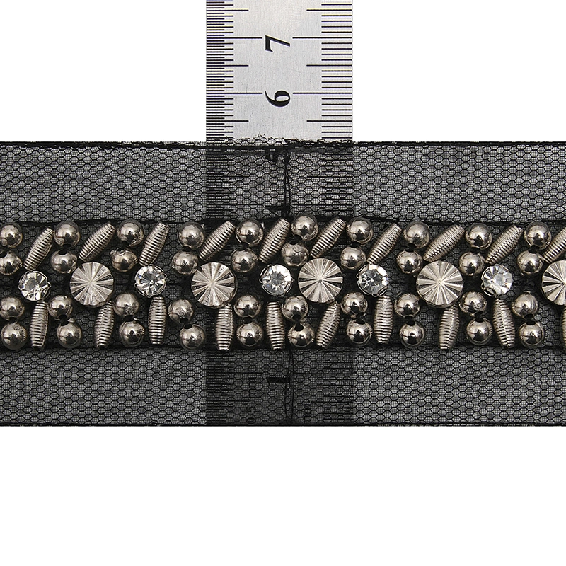 kavatar  wholesale new Handmade Bead lace Embroidered Tulle Trim wedding with Accessories Beads Crystals & Rhinestones