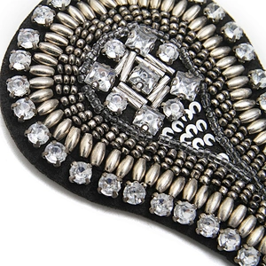 wholesale  designer badges cloth stickers Sew on for clothing accessories decoration 3D patch  rhinestone Metal Chain Tassel