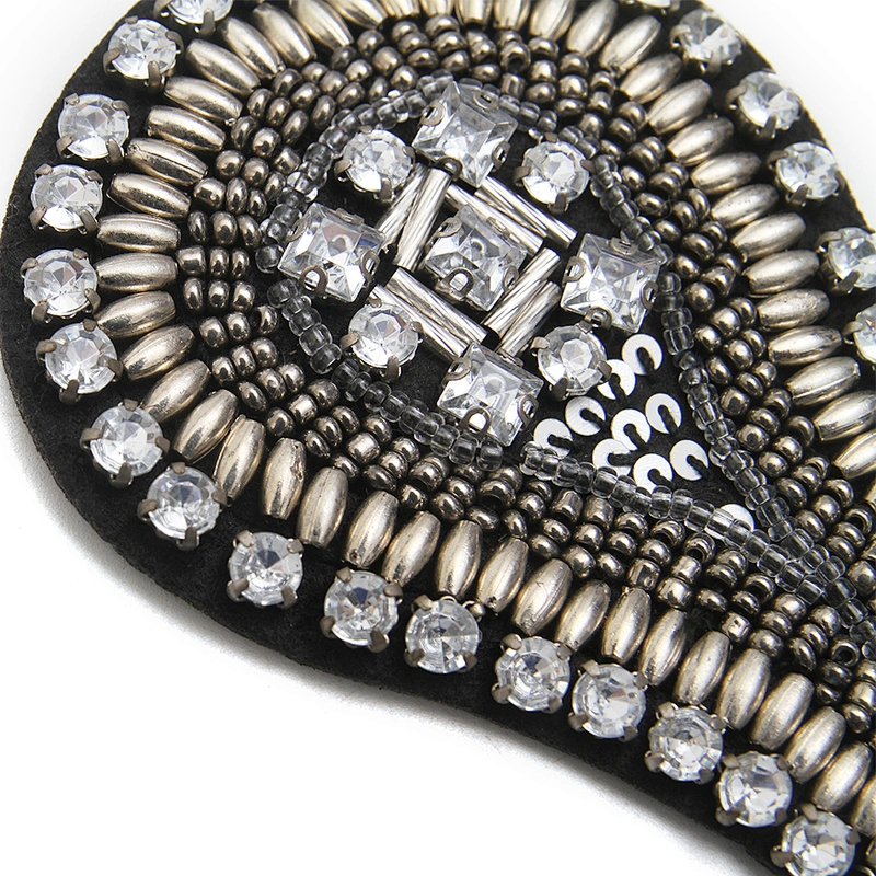 wholesale  designer badges cloth stickers Sew on for clothing accessories decoration 3D patch  rhinestone Metal Chain Tassel