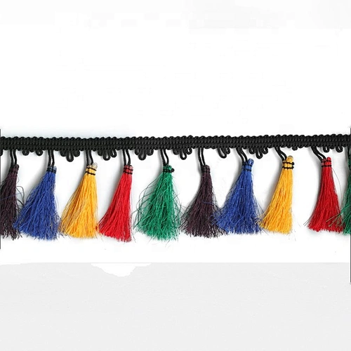Kavatar Wholesale Fashion Various Colors Cotton Tassels Trim Fringe