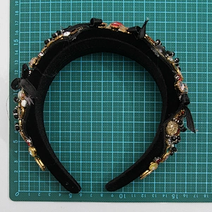 wholesale Hair Decoration Velour Crystal And Rhinestone Cup chain Decorated hair accessories Hairbands WOMEN HEADBAND