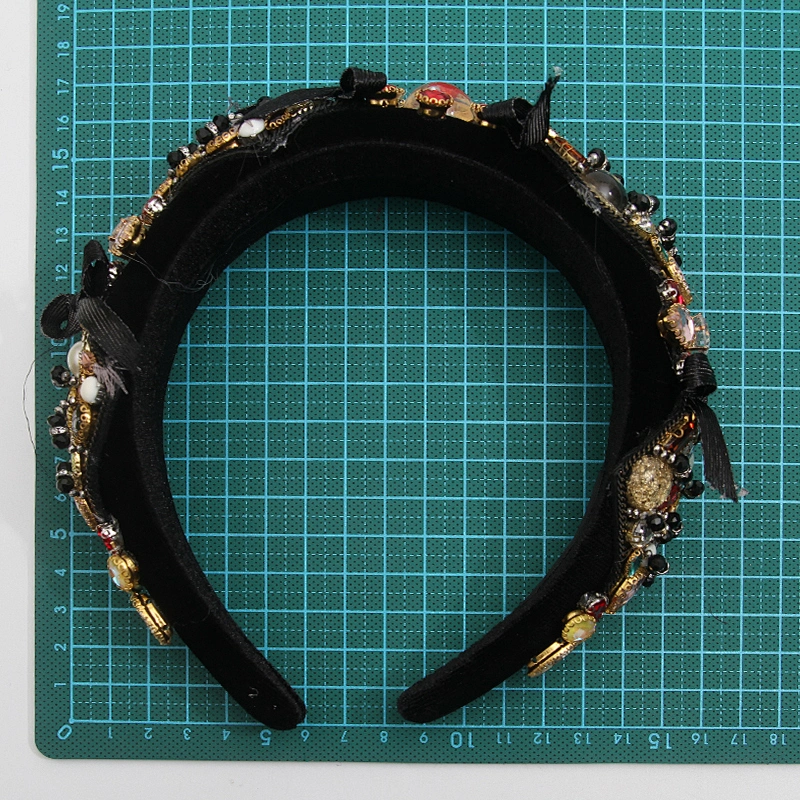 wholesale Hair Decoration Velour Crystal And Rhinestone Cup chain Decorated hair accessories Hairbands WOMEN HEADBAND
