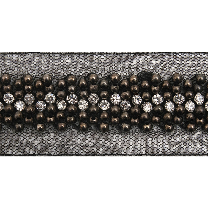 kavatar  wholesale new Handmade Bead lace Embroidered Tulle Trim wedding with Accessories Beads Crystals & Rhinestones