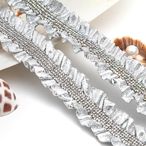 Wholesale Rhinestone by  Shoes Slippers Sandals Accessories upper for sandal women Cotton lace trim