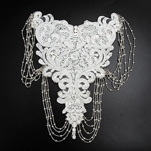 Christmas Cherry Flower Decorative Sew on Rhinestone Beaded Patches Wholesale patches for clothing