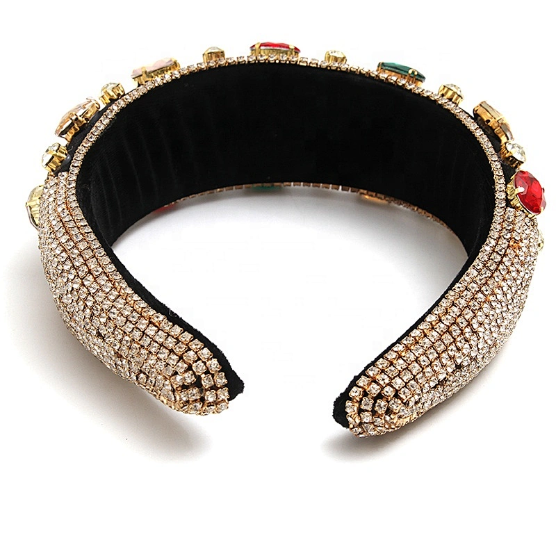 European and American cross-border rhinestone hair band sponge flannel creative fluffy fashion girl hair band hair band luxury