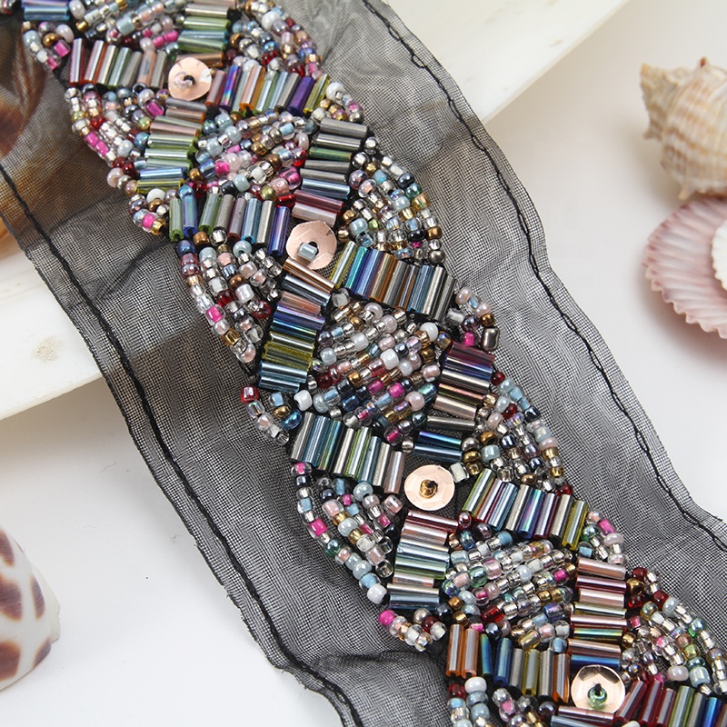 beaded trim in trimming chain beads sew on beaded fabric trim for clothes