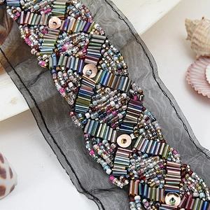 beaded trim in trimming chain beads sew on beaded fabric trim for clothes