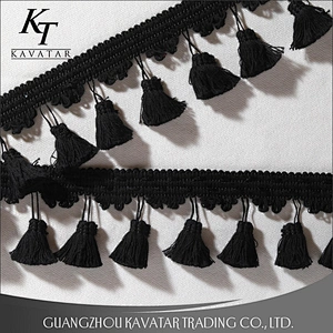 Hot sale fashionable garment long tassel pom pom trim