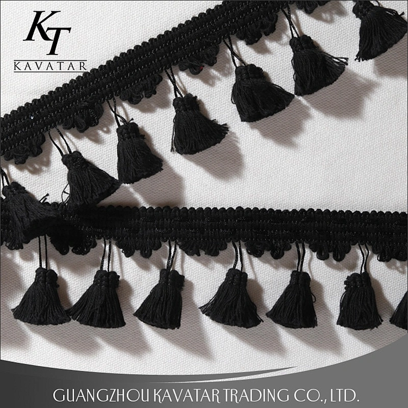 Hot sale fashionable garment long tassel pom pom trim