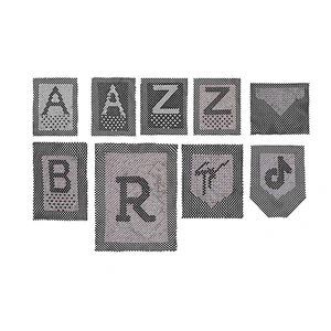 wholesale crystal  design rhinestone fabric mesh fashion  lace Letter Tiktok pattern with nude mesh flat back for clothing