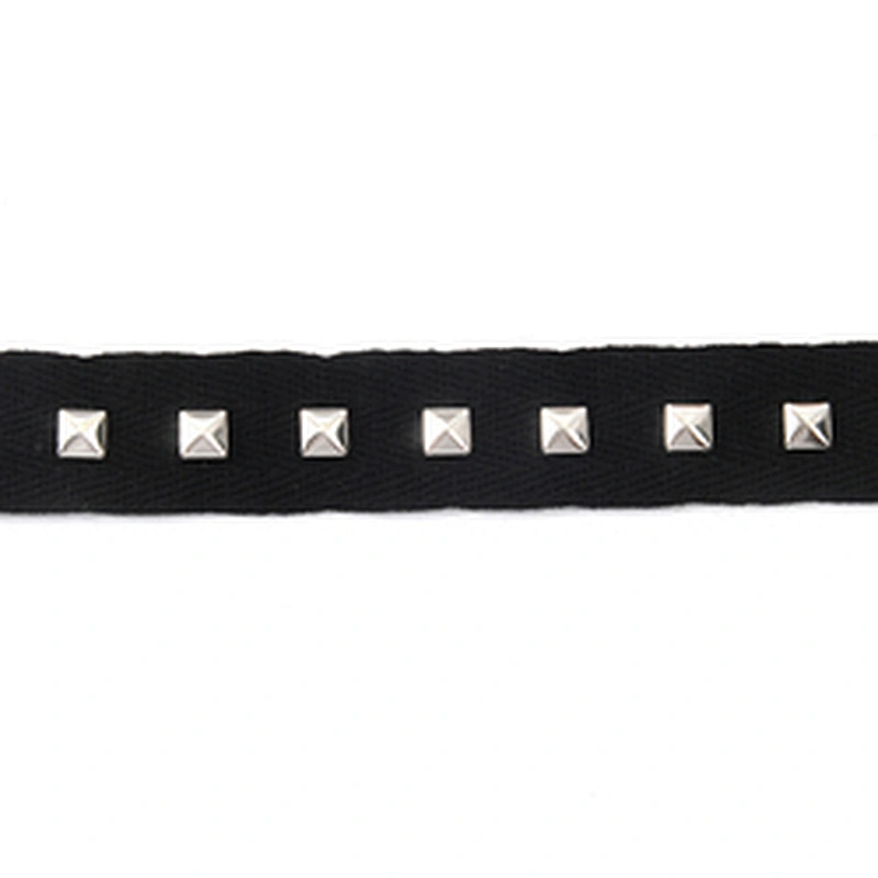 Black Studs trim ribbon diy handmade costume dress sewing bead lace trim Design Rivets Trims