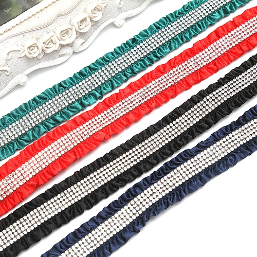 Wholesale Rhinestone by  Shoes Slippers Sandals Accessories upper for sandal women Cotton lace trim