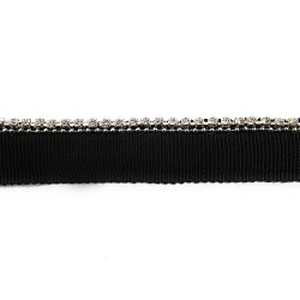 Wholesale Chain lace trim Rhinestone 1.6 cm Sew-On  stretch lace trim Woven tape beaded lace trimmings for dresses