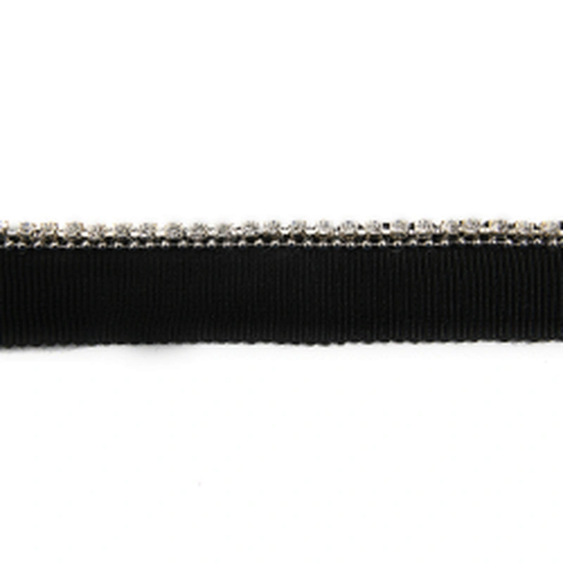 Wholesale Chain lace trim Rhinestone 1.6 cm Sew-On  stretch lace trim Woven tape beaded lace trimmings for dresses