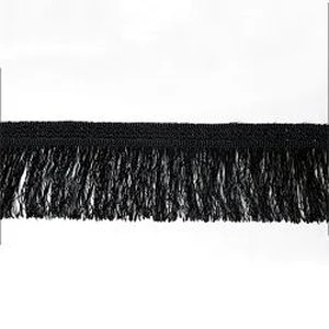 Kavatar Black Tassel Fringe 100% Polyester Lace Trim For Clothes