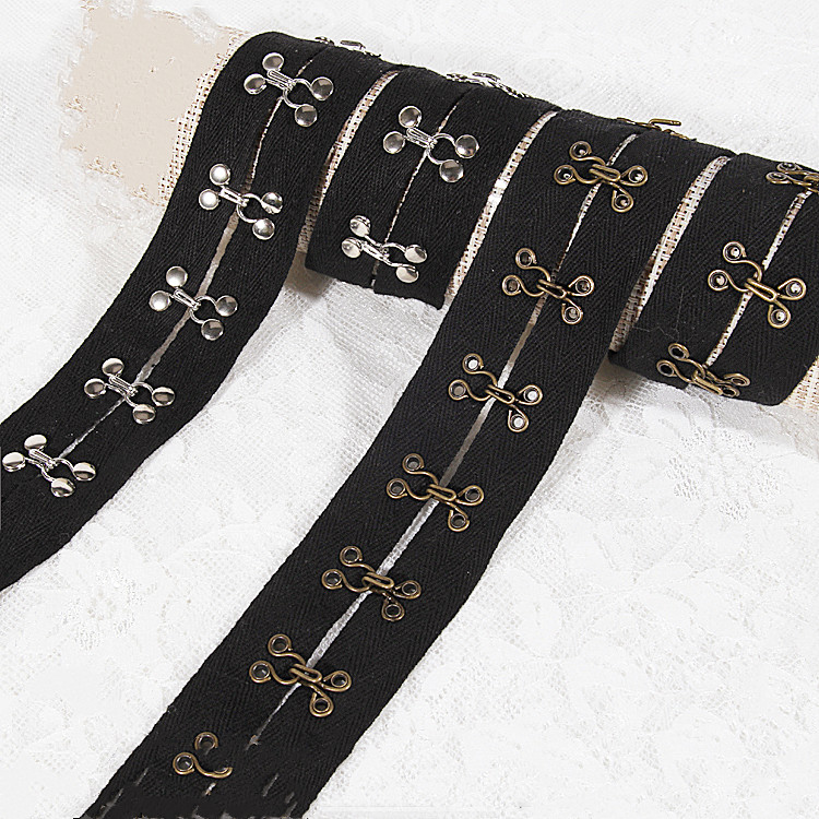 Hot selling Copper hook and eyelet herringbone tape, Hook and eyelet Copper tape trimming Eyelet belt