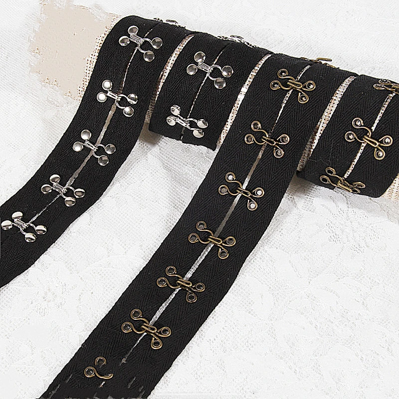 Hot selling Copper hook and eyelet herringbone tape, Hook and eyelet Copper tape trimming Eyelet belt