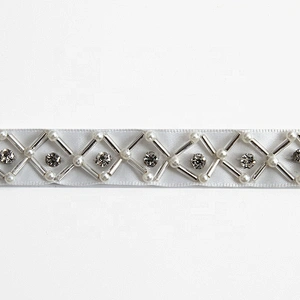 beaded trim in trimming beaded hot fix banding trim