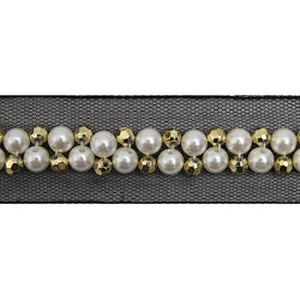 kavatar  wholesale new Handmade Bead lace Embroidered Tulle Trim wedding with Accessories Beads Rhinestones