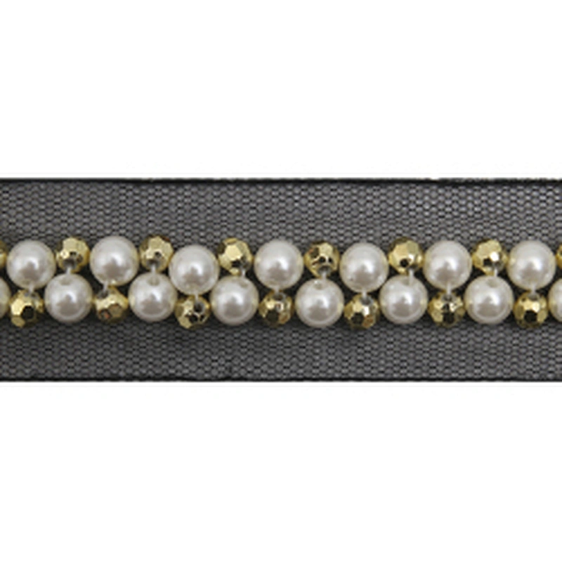 kavatar  wholesale new Handmade Bead lace Embroidered Tulle Trim wedding with Accessories Beads Rhinestones