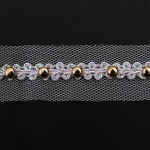 Wholesale 2.5cm Size Studs trim ribbon diy handmade costume dress sewing bead lace trim Design Rivets Sequins Trims