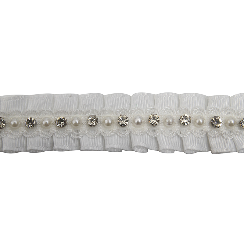kavatar  wholesale new Handmade Bead lace Embroidered Tulle Trim wedding with Accessories Beads Rhinestones