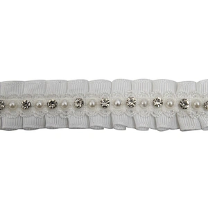 kavatar  wholesale new Handmade Bead lace Embroidered Tulle Trim wedding with Accessories Beads Rhinestones