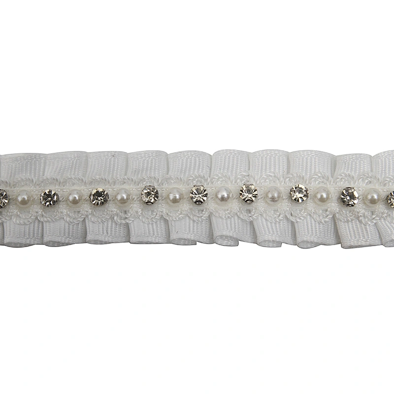 kavatar  wholesale new Handmade Bead lace Embroidered Tulle Trim wedding with Accessories Beads Rhinestones