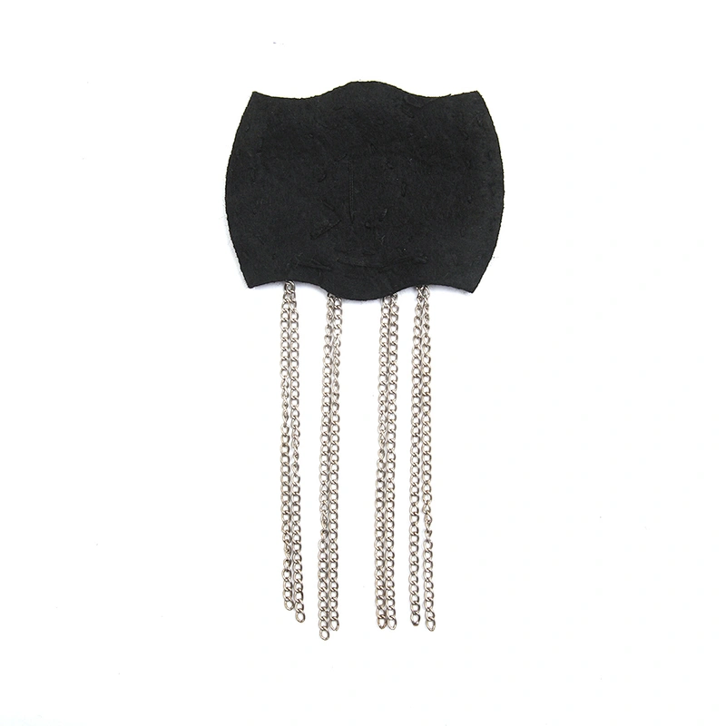 wholesale  designer badges cloth stickers Sew on for clothing accessories decoration 3D patch  rhinestone Metal Chain Tassel