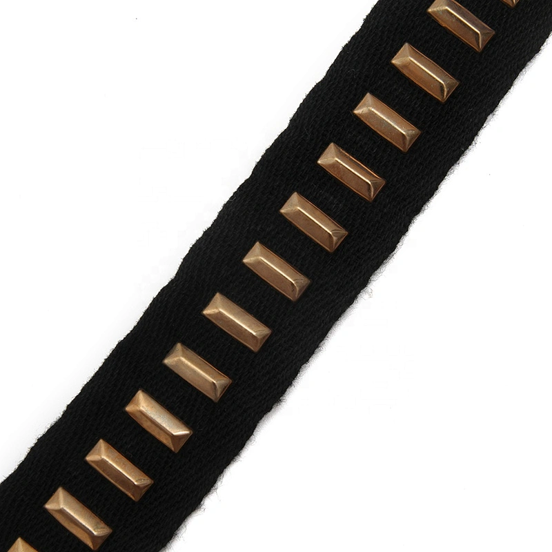 Golden beaded ribbon balck trim lace trim ribbon handmade beads lace sew on Clothes Design Lace Trims