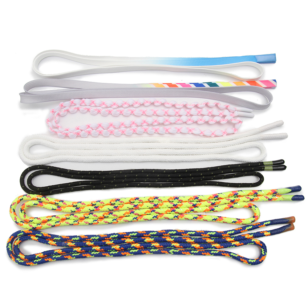 Wholesale  Cords Polyester Garment Drawstring rope Hoodie Rope flat rope Custom Garment Accessories Fashion Silicone End Tips