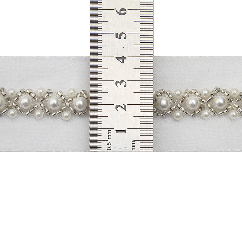kavatar  wholesale new Handmade Bead lace Embroidered Tulle Trim wedding with Accessories Beads Crystals & Rhinestones