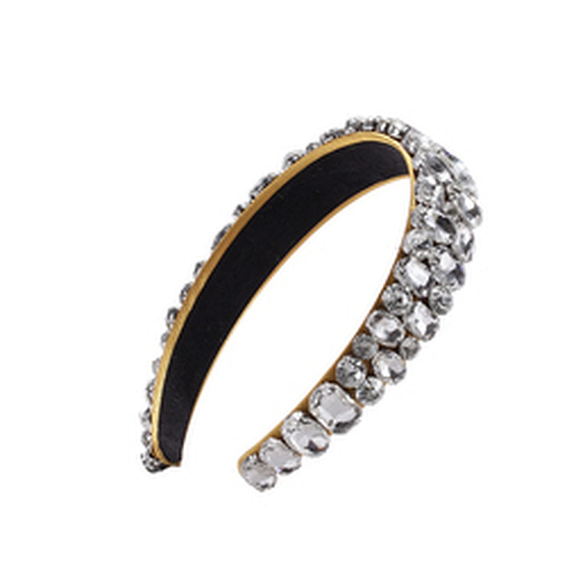 Korean version of rhinestone hairband female glass color simple simple wind lady hairband, headband