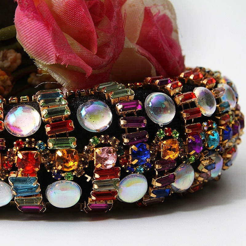 colorful beads hairband 2020  pearl headband bride with hand sewing Acrylic beads with the latest style bling Vintage Headbands