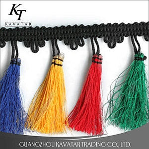Kavatar Wholesale Fashion Various Colors Cotton Tassels Trim Fringe
