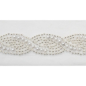 Wholesale Embroidery beaded lace trim 4.6 cm Mesh fabric lace trims beautiful Accessories for dress 3D wedding Designer