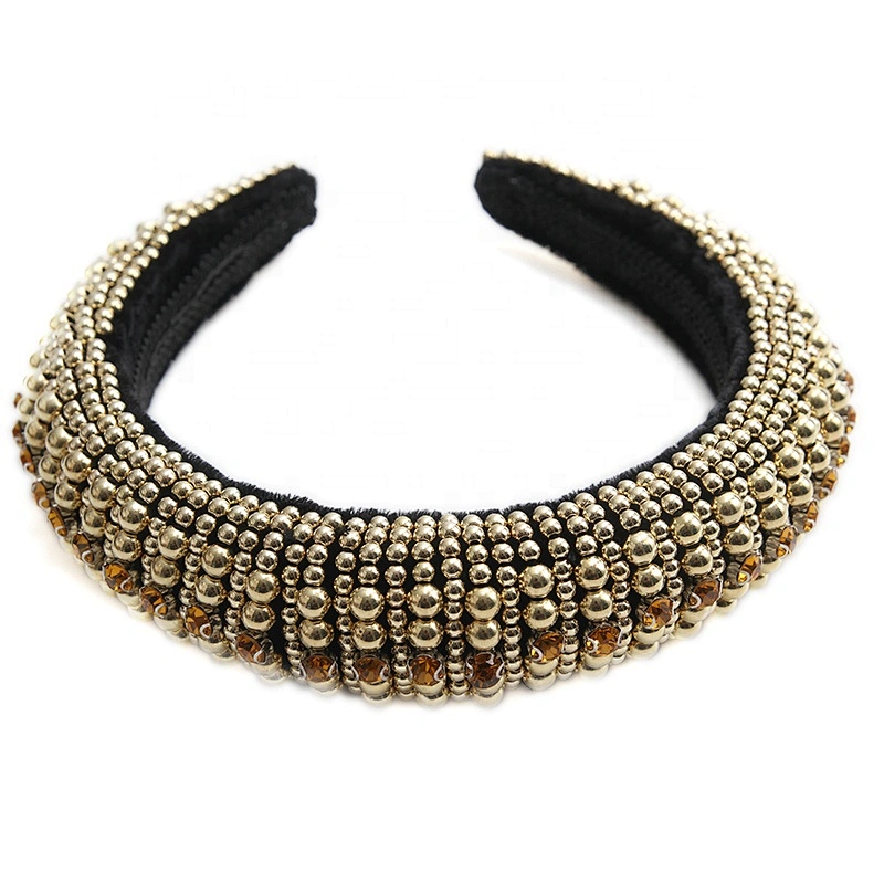 Wholesale Women High quality fashion headbands with rhinestones Hairbands Gold Headband