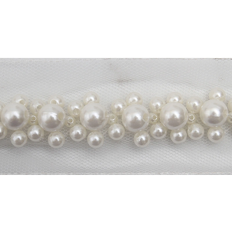 kavatar  wholesale new Handmade Bead lace Embroidered Tulle Trim wedding with Accessories Beads Crystals & Rhinestones