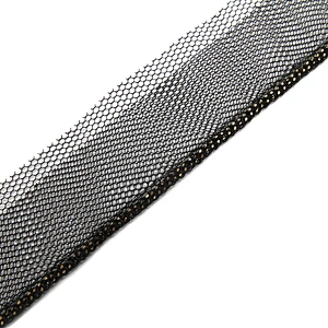 Wholesale Chain lace trim gold chain 2.2 cm Sew-On lace trim Polyester net mesh Lace trimmings wedding for clothes  Accessories
