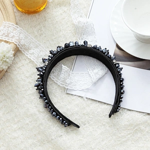 wholesale bling bling glitter rhinestone bead headband pressure lady temperament Korea hair band luxury headbands for women