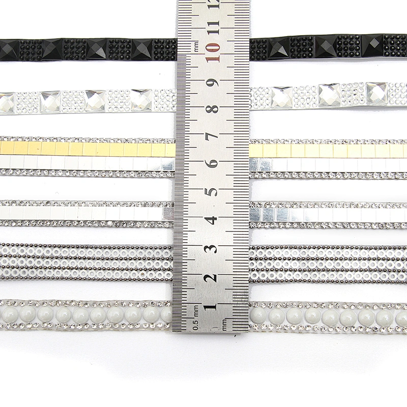 wholesale hot fix tape with rhinestone hot fix trimming chain glitter trim for DIY garment dresses Accessories